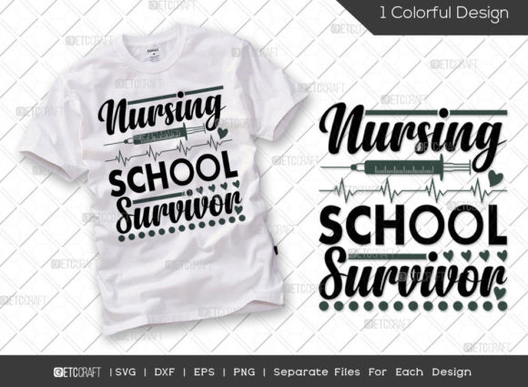 Nursing School Survivor SVG for Embroidery